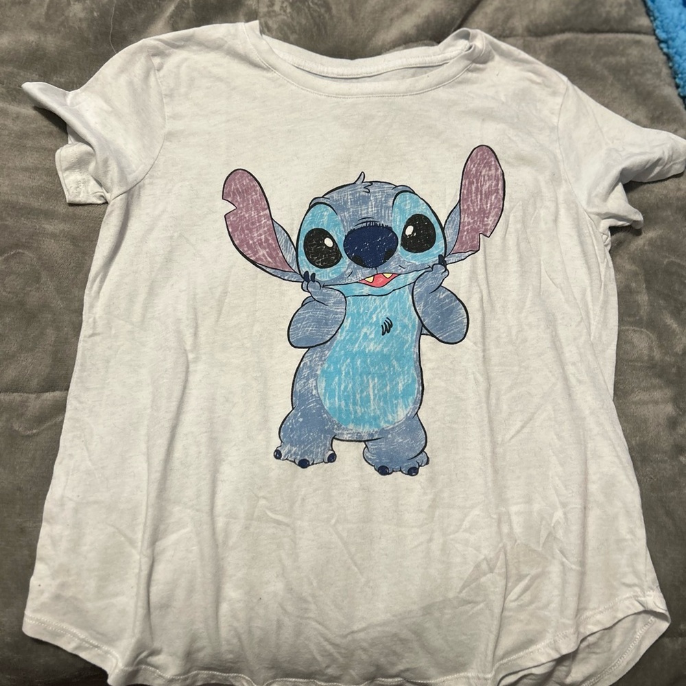 White T-Shirt with Stitch